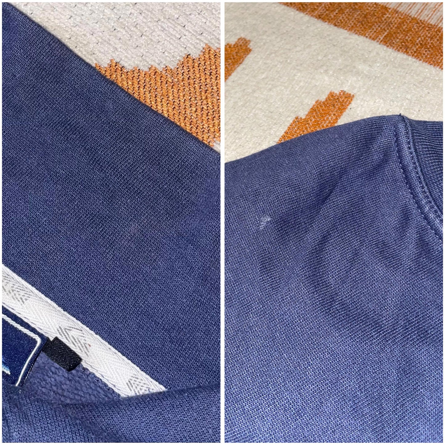 Quiksilver 90s Embroidered Blue Quarter-Zip Sweatshirt M