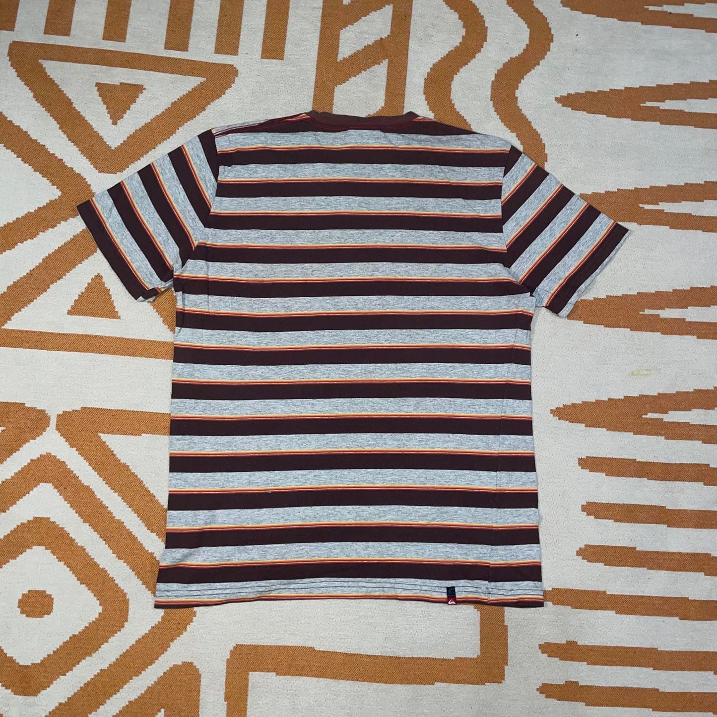 Quiksilver 00s Striped Print T-Shirt L