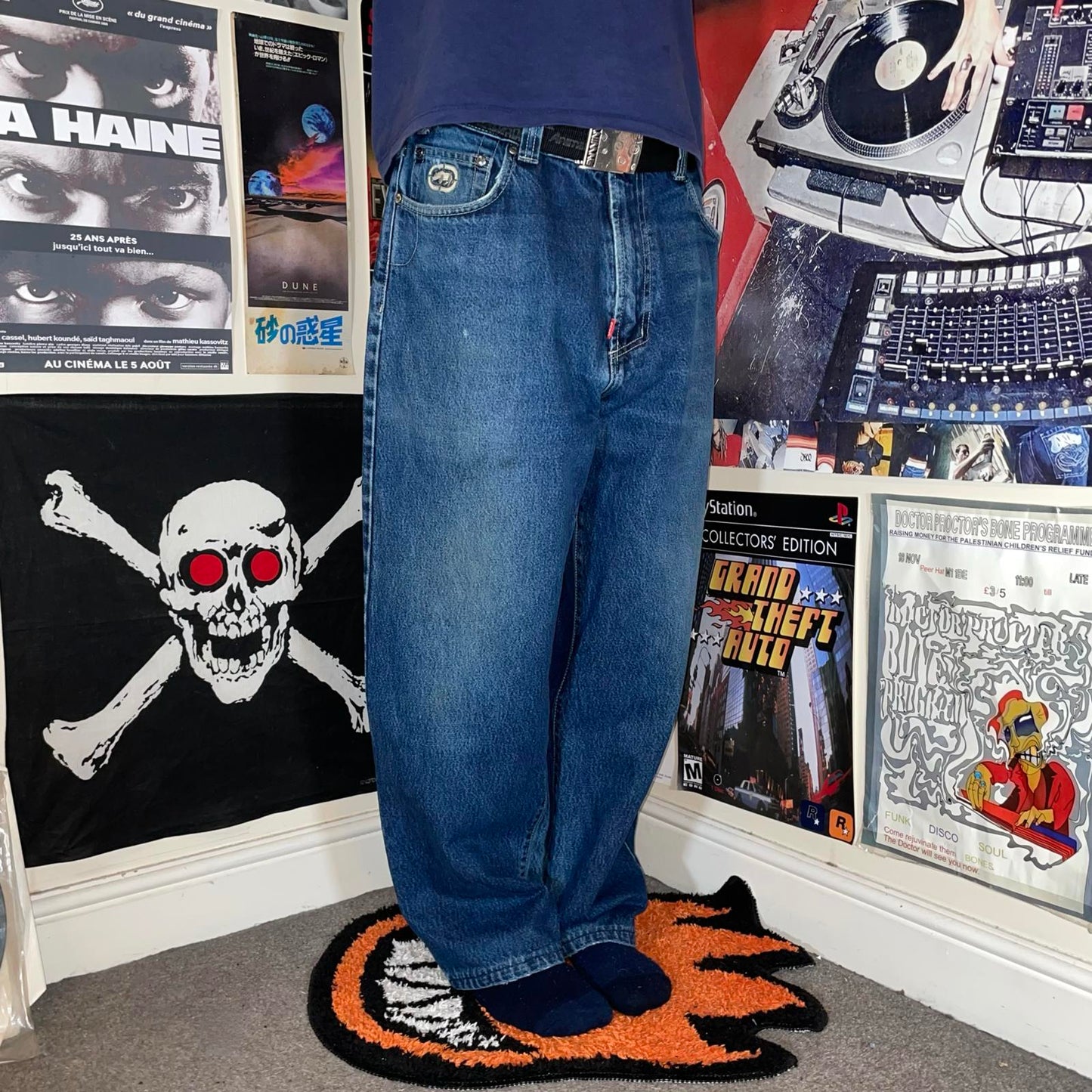 Ecko Unltd. 00s Anniversary Rhino Baggy Blue Jeans 36x30