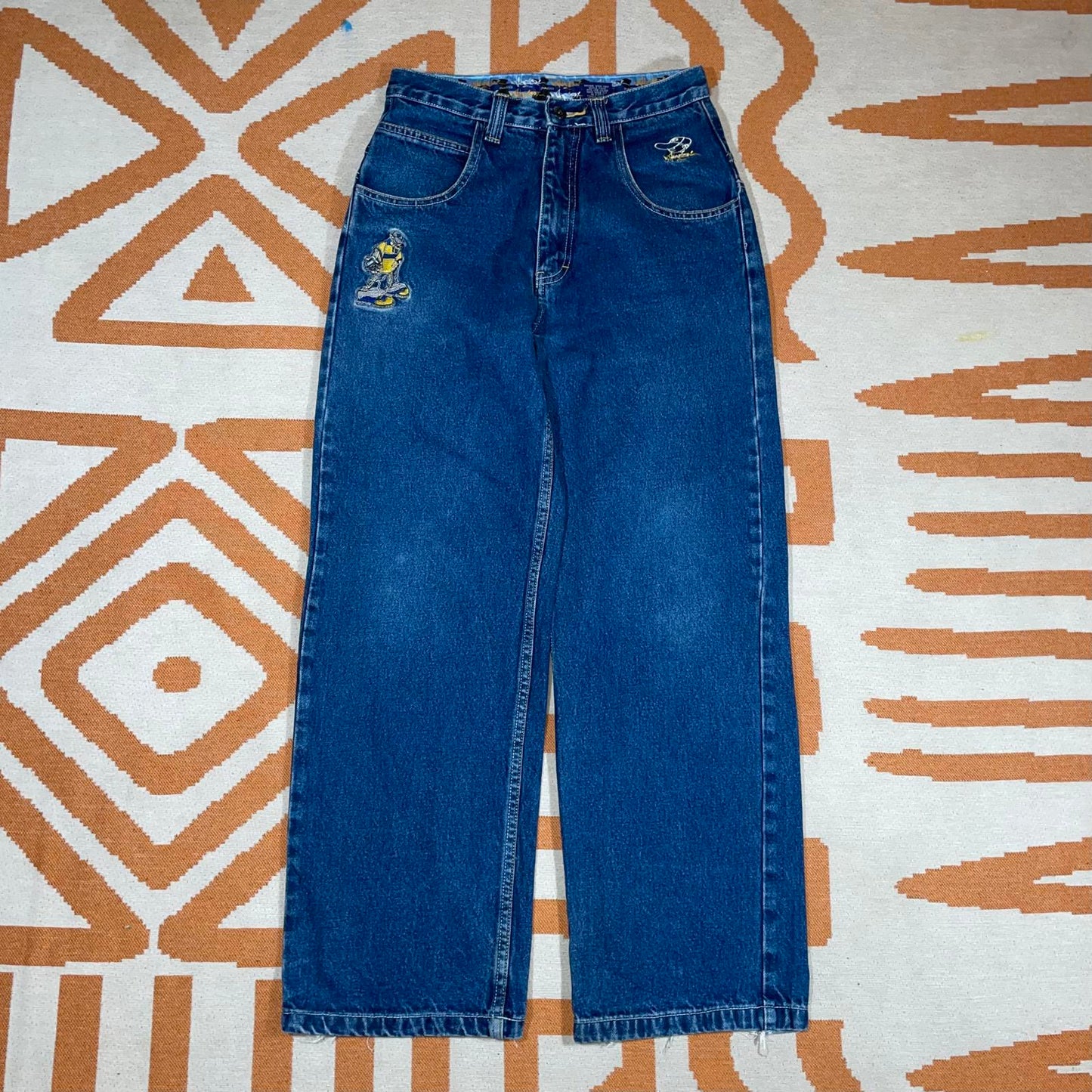 Paco Sport 90s Embroidered Character Denim Blue Jeans 27x30