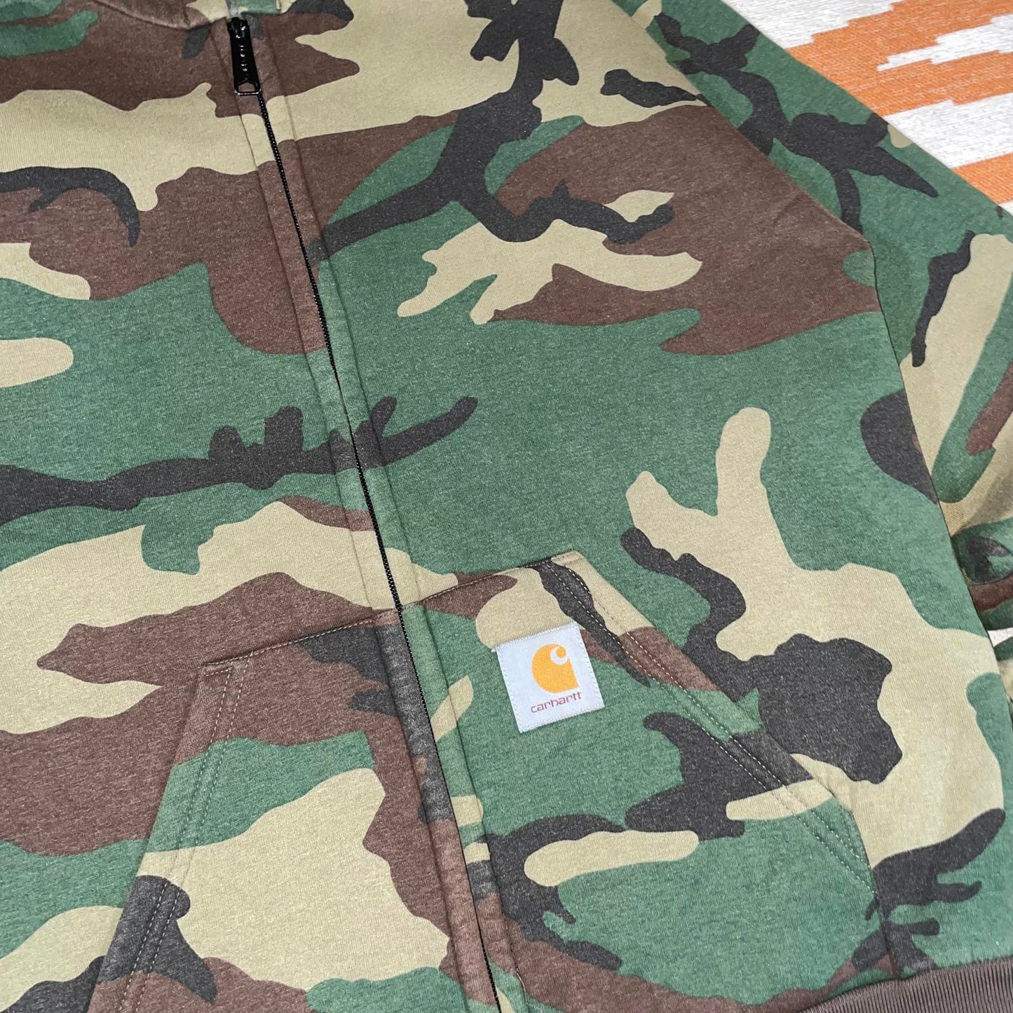 Carhartt 90s Camo Zip Patched Hoodie S