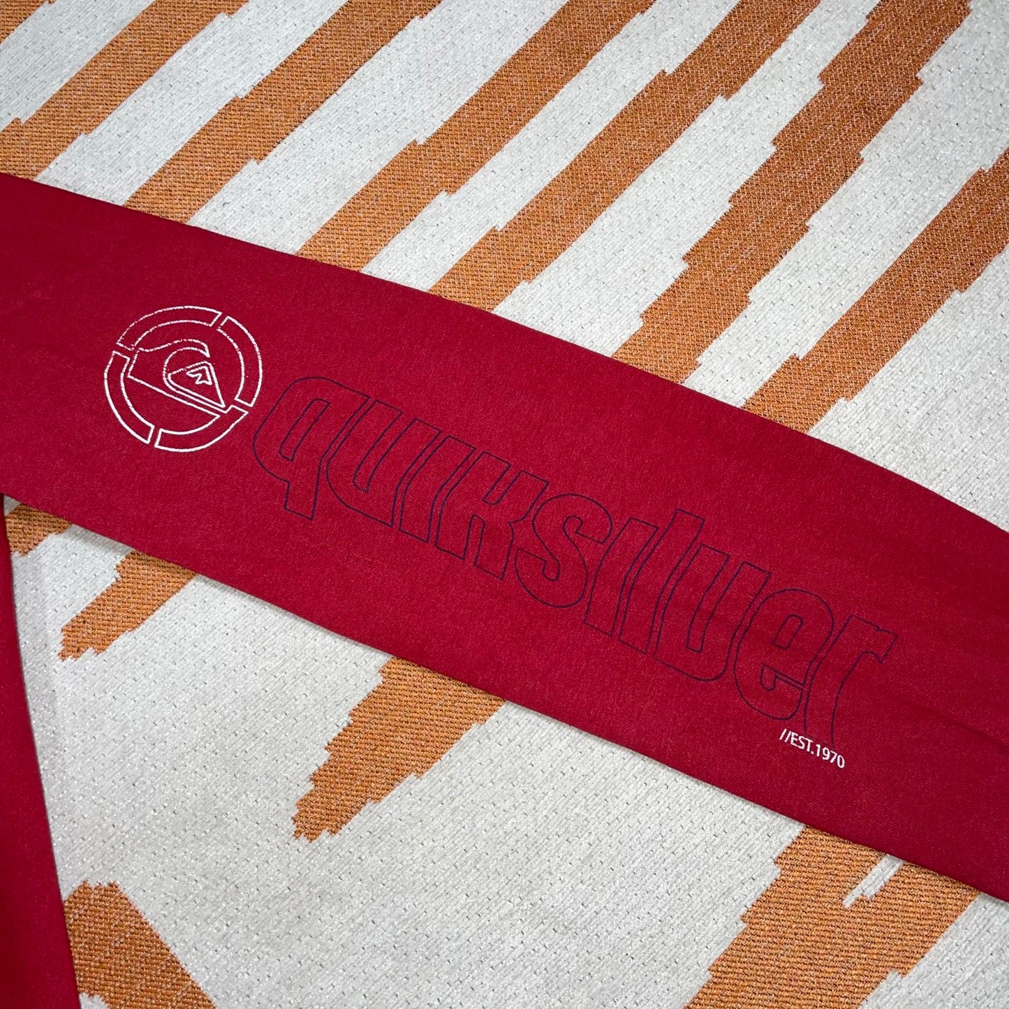 Quiksilver 00s Red Print Longsleeve T-Shirt M