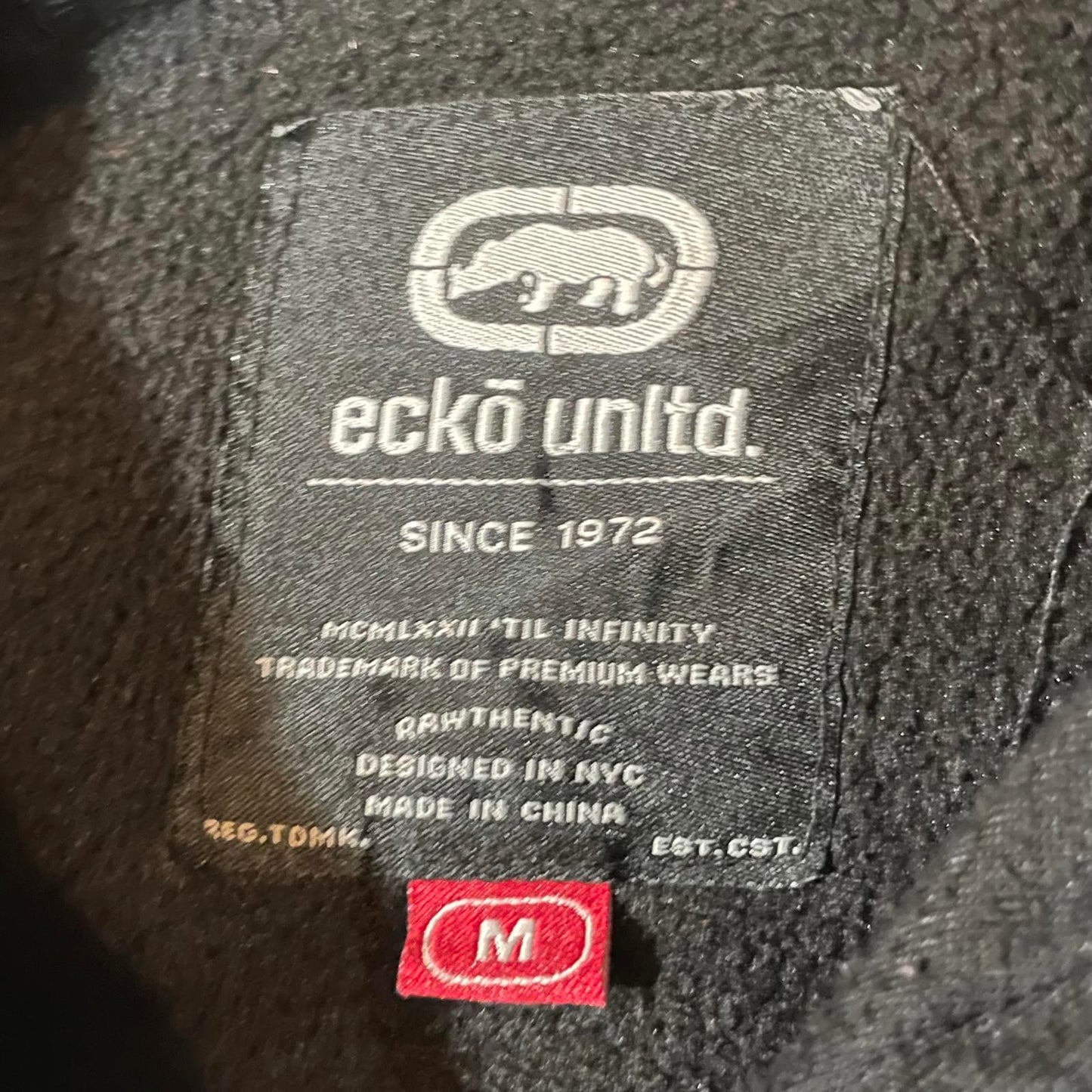 Ecko Unltd. 00s Embroidered Rhino Black Hoodie M