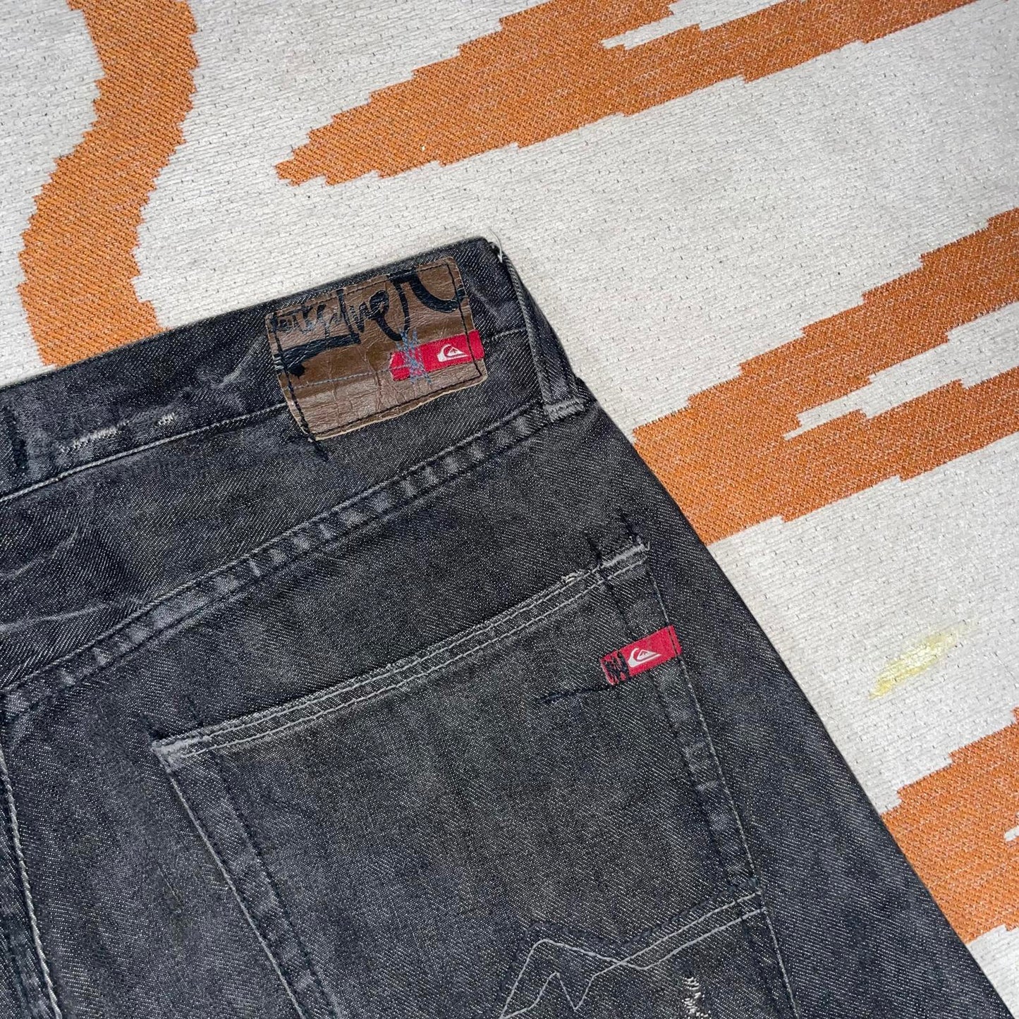 Quiksilver 00s Straight Black Denim Jeans 34x32