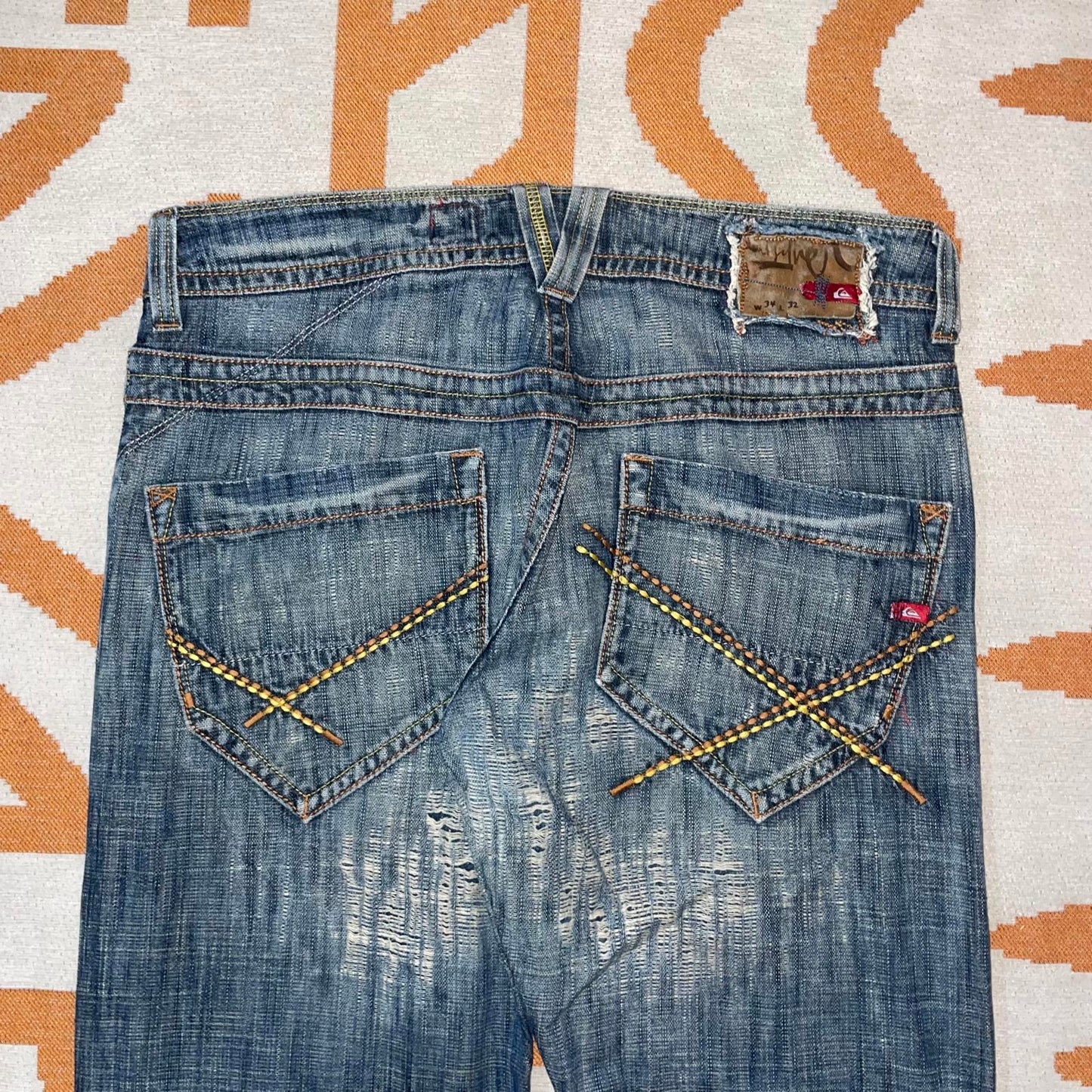 Quiksilver 00s Distressed Surf Jeans 34x32