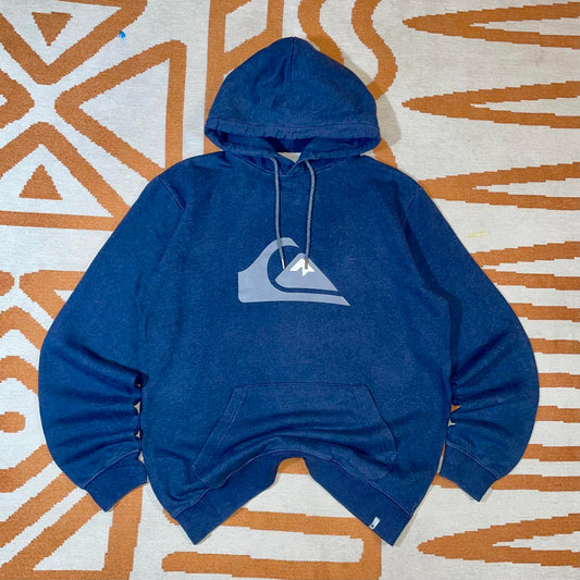 Quiksilver 00s Logo Print Hoodie L