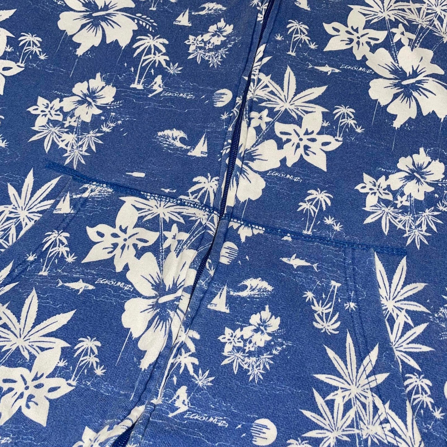 Ecko Unltd. 00s Floral Pattern Zip Hoodie M