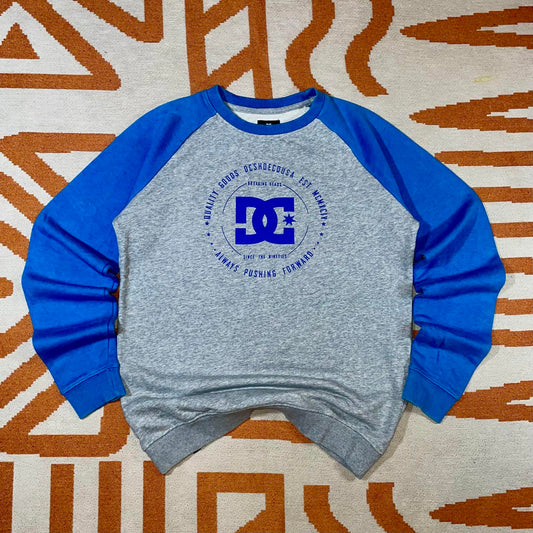 DC 00s Print Blue/Grey Logo Sweatshirt M