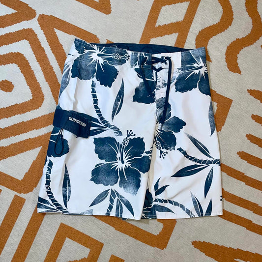 Quiksilver 00s Floral Pattern Board Shorts L