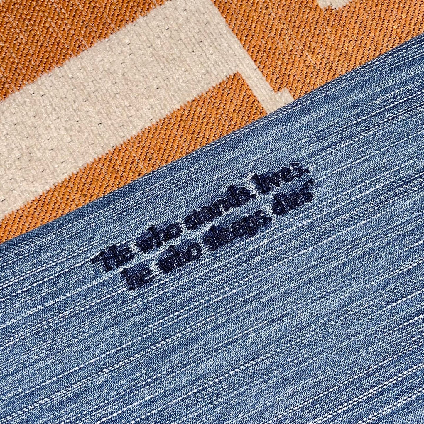 Akademiks 00s Printed ‘Warriors’ Baggy Blue Jeans 38x34