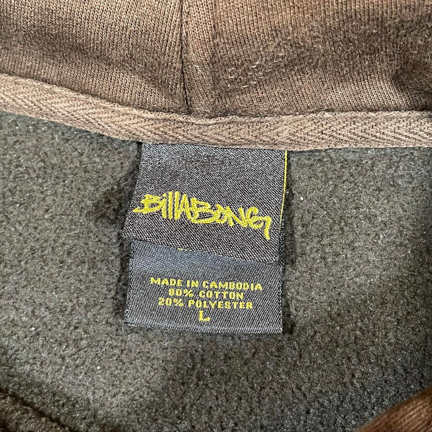 Billabong 90s Embroidered Brown Surf Hoodie L