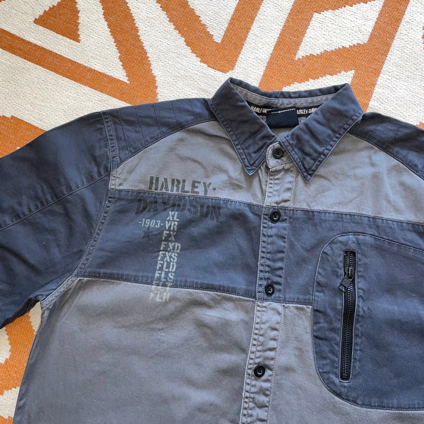 Harley Davidson 00s Printed ‘Army’ Shirt M