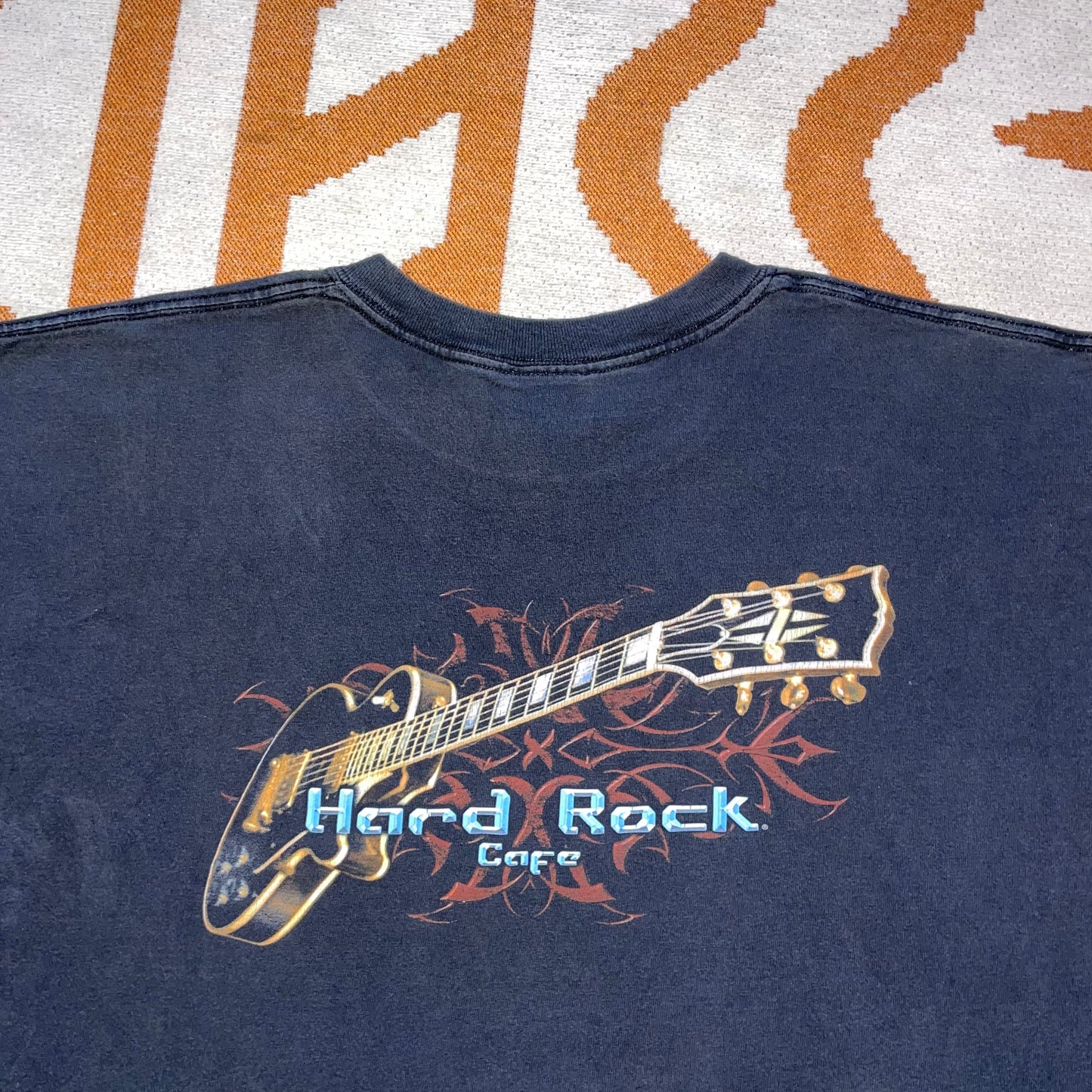 Hard Rock Cafe 00s Guitar Print T-Shirt XL