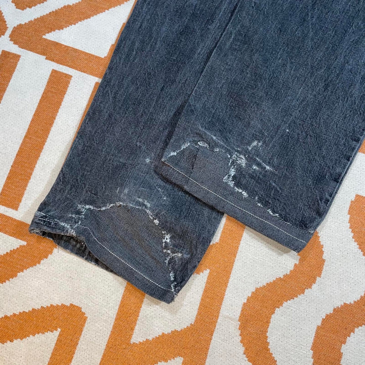 Karl Kani 00s Embroidered Grey Denim Jeans 34x34