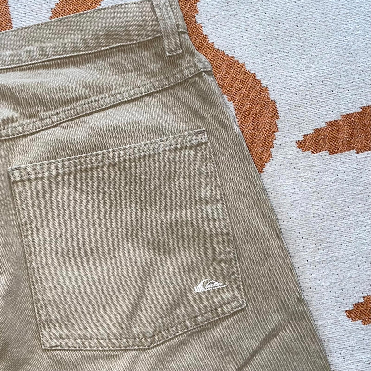 Quiksilver 00s Tan Embroidered Jeans 32x30