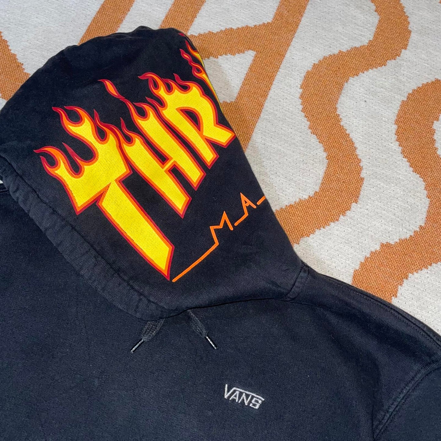 Vans x Thrasher ‘17 Printed Flame Text Hoodie XS