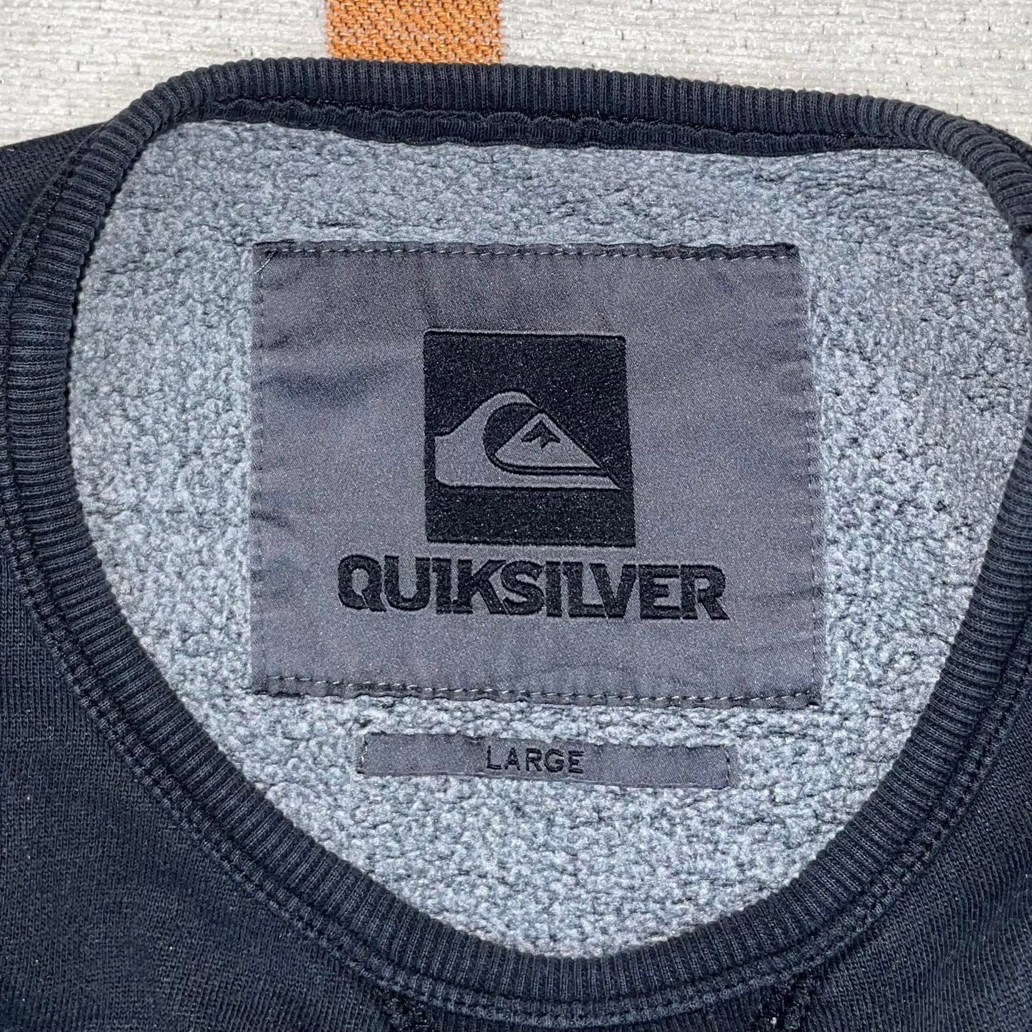 Quiksilver 00s Graphic Beach Black Sweatshirt L
