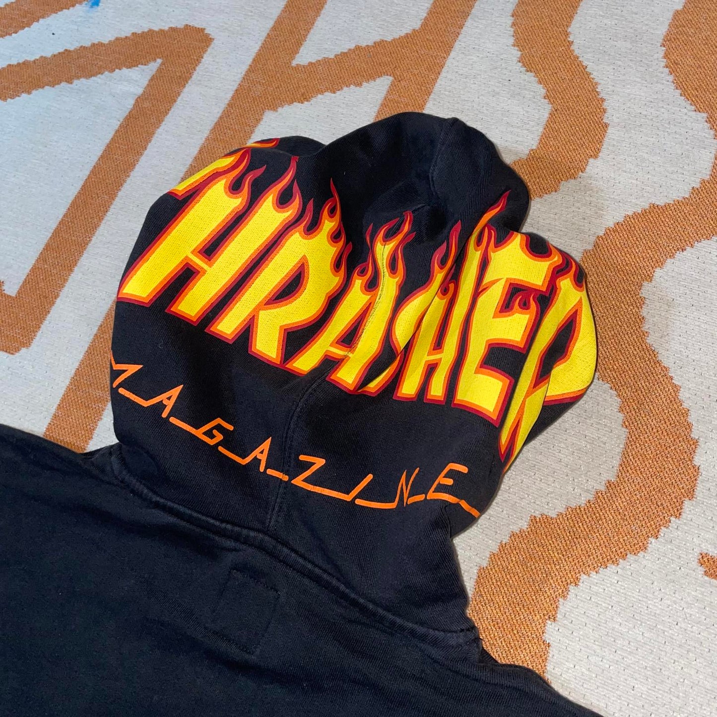 Vans x Thrasher ‘17 Printed Flame Text Hoodie XS