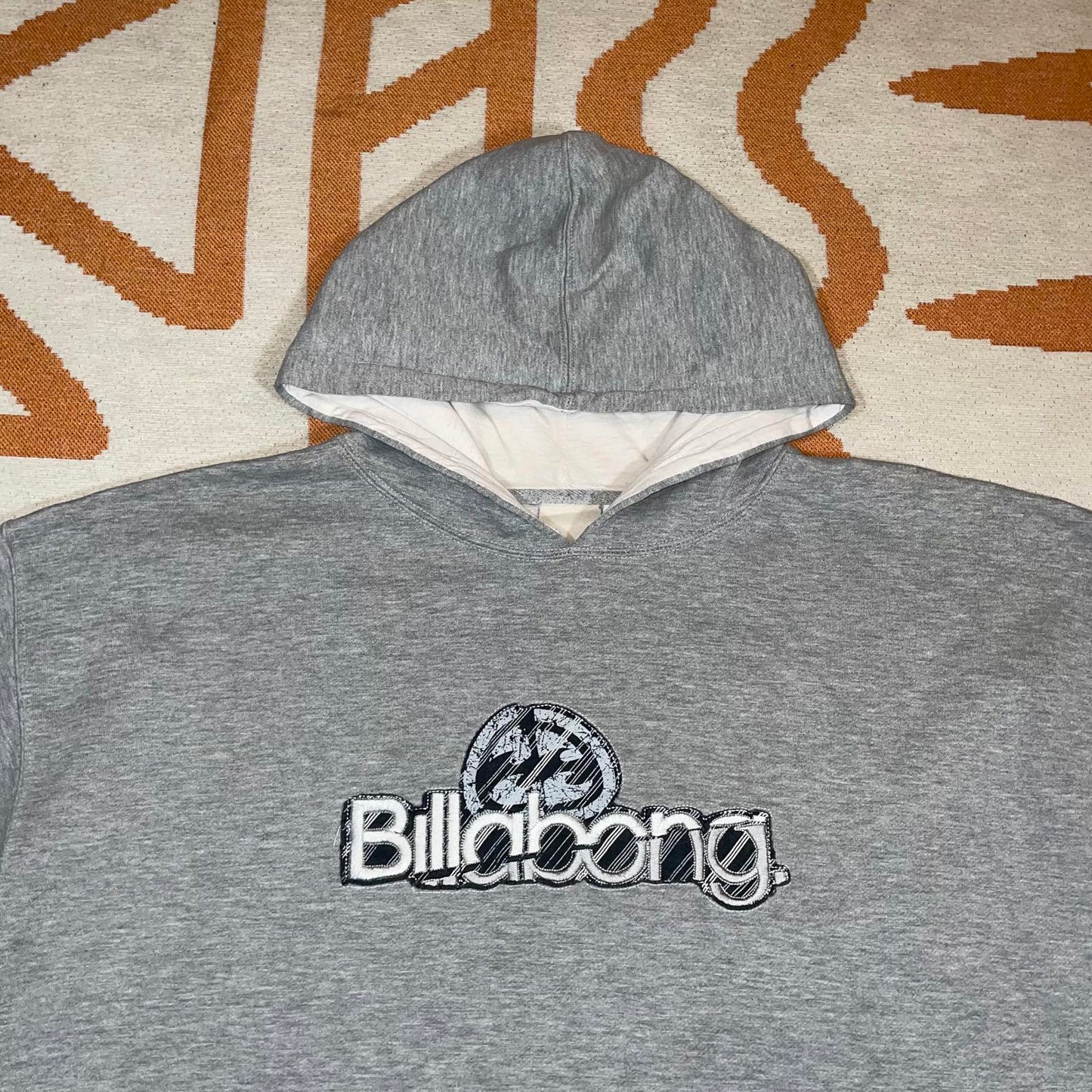 Billabong 90s Embroidered Spell-Out Grey Hoodie XL