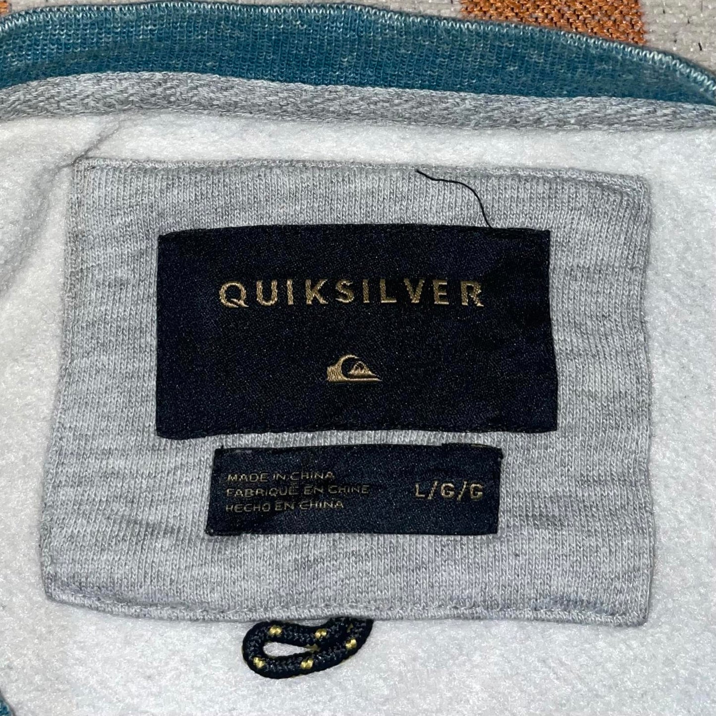 Quiksilver 00s Panelled Blue Logo Sweatshirt L