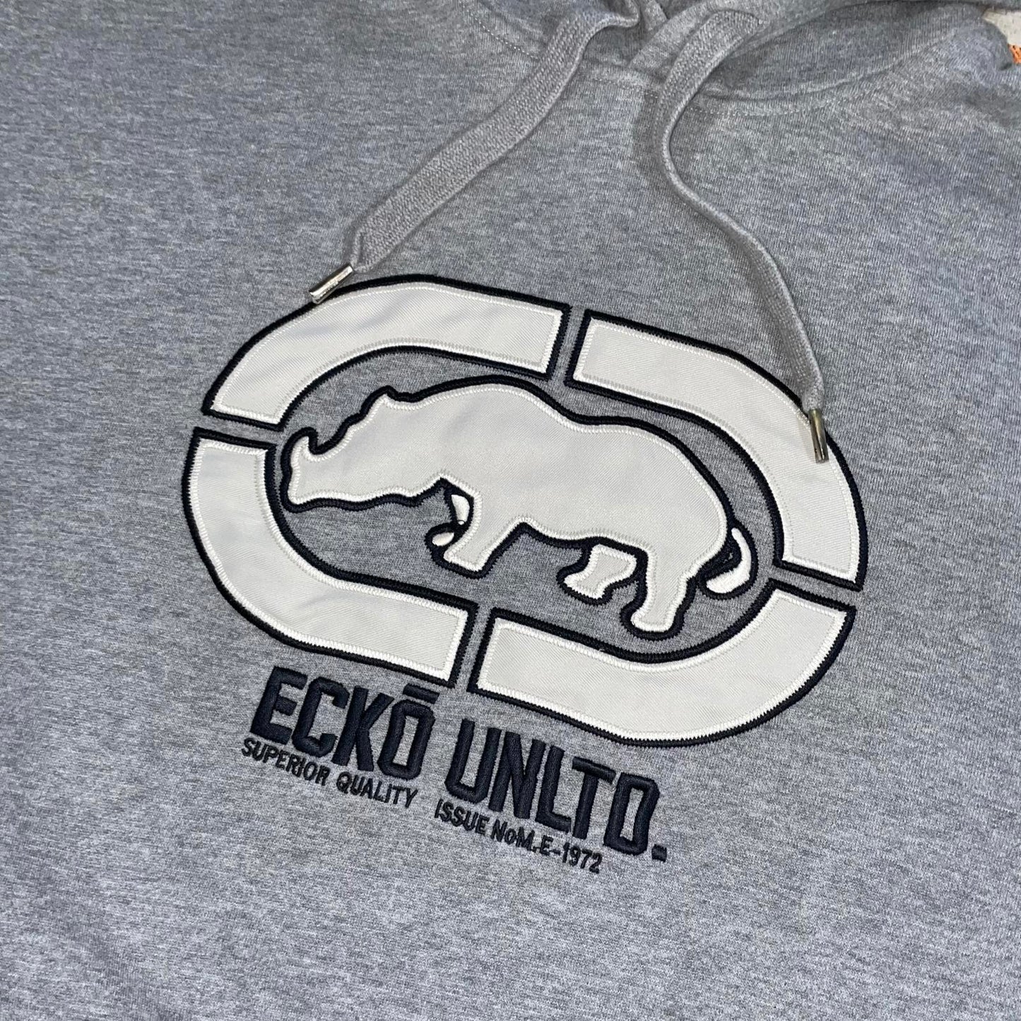 Ecko Unltd. 90s Embroidered Rhino Grey Hoodie XL