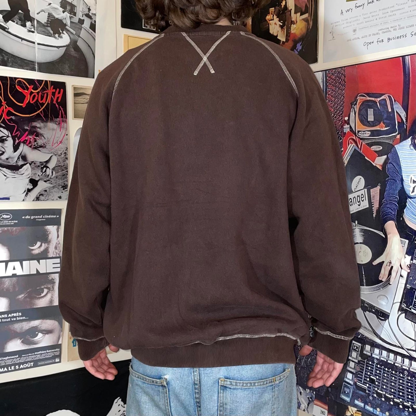 Sean John 00s Embroidered Zip Brown Track Jacket XL