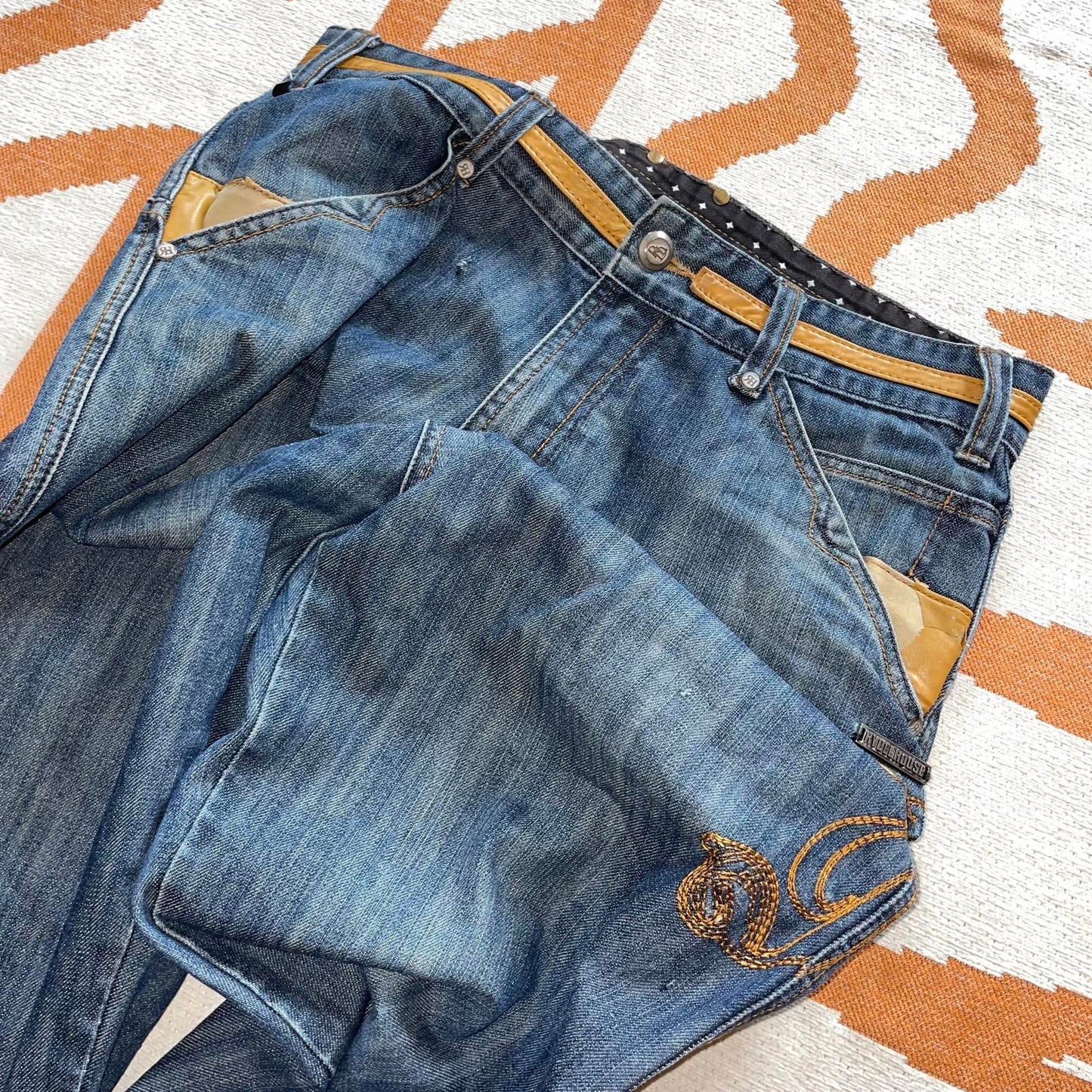 Rydel Gear 00s Embroidered Baggy Jeans 34x34