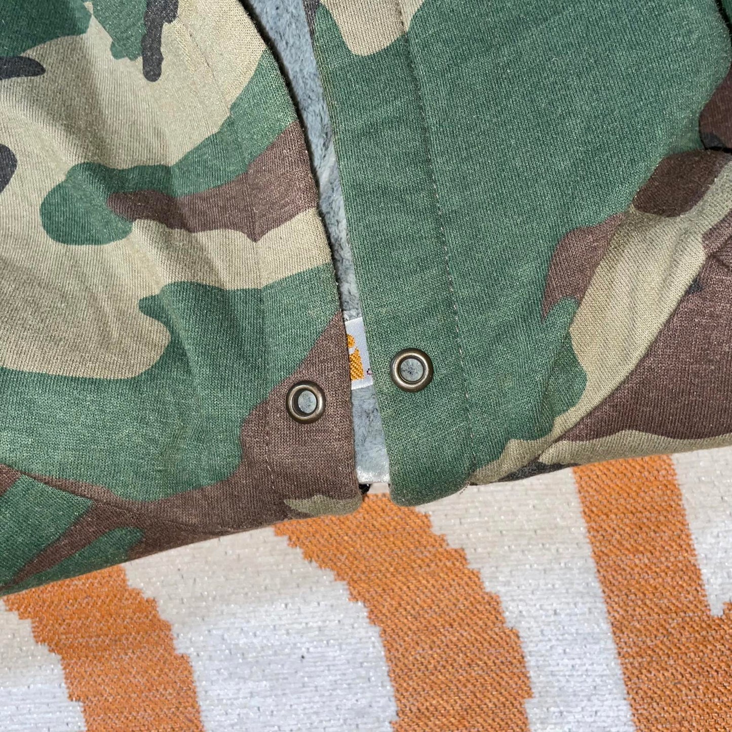 Carhartt 90s Camo Zip Patched Hoodie S