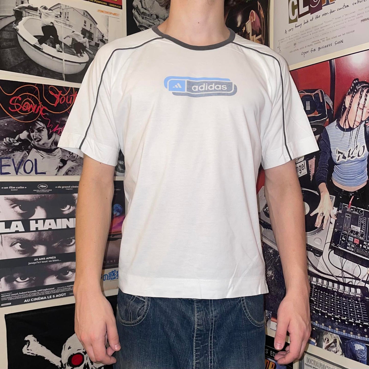Adidas 00s Printed Ringer T-Shirt M