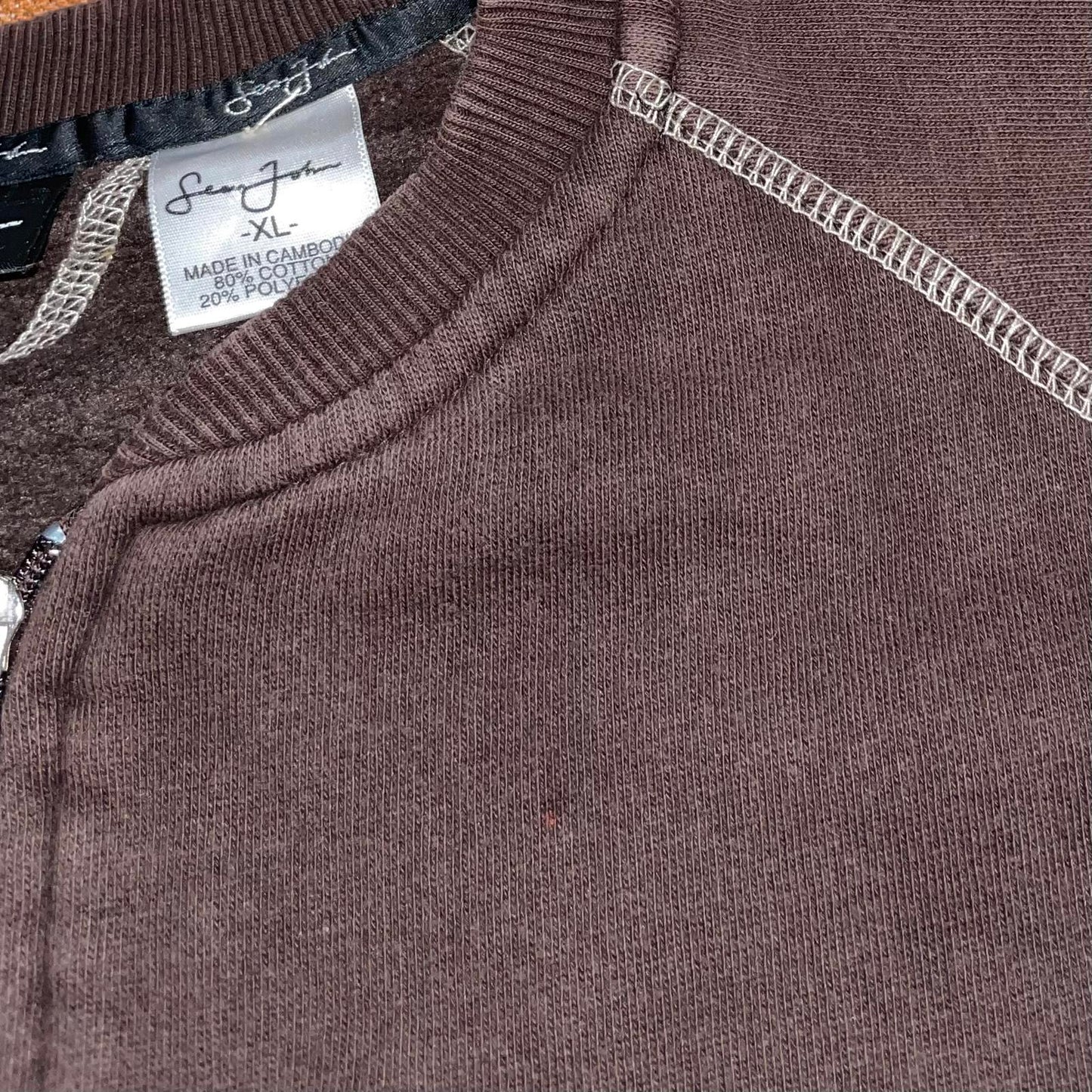 Sean John 00s Embroidered Zip Brown Track Jacket XL