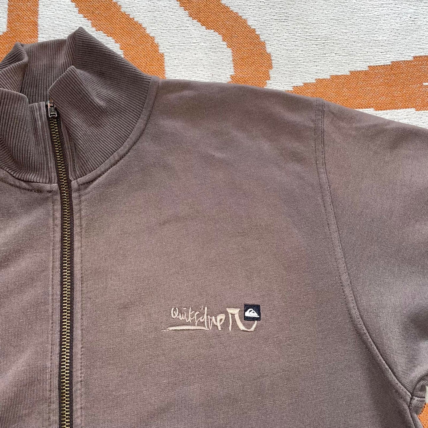Quiksilver 00s Embroidered Brown Track Jacket L