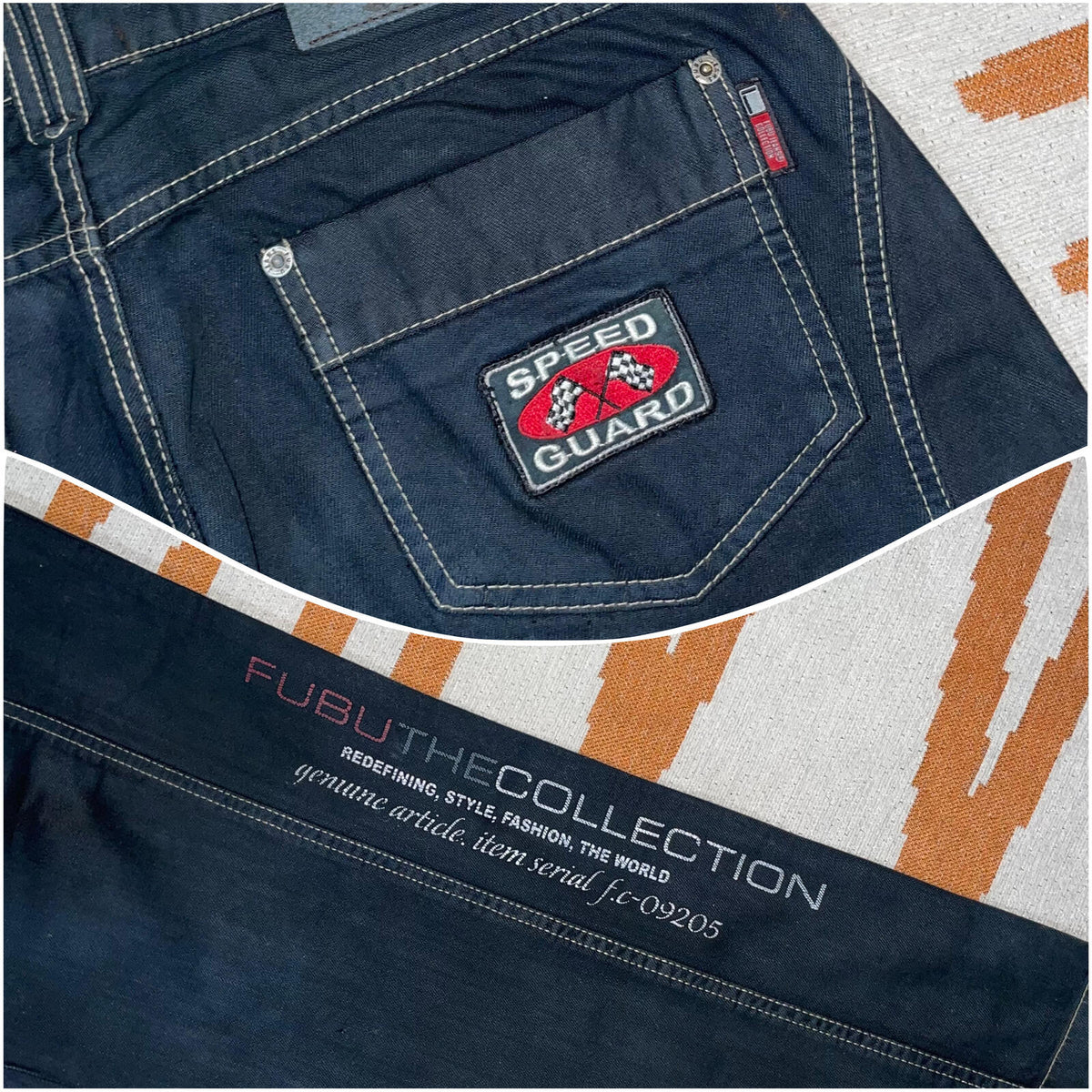 Fubu 00s Embroidered Racing Black Jeans 32x32