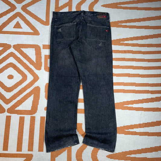 Quiksilver 00s Straight Black Denim Jeans 34x32