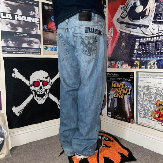 Billabong 00s Embroidered Surf Jeans 34x32