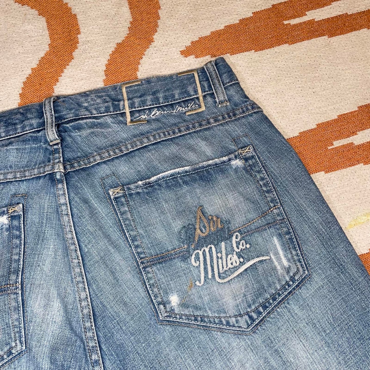 Sir Benni Miles 90s Embroidered Blue Denim Jeans 32x33