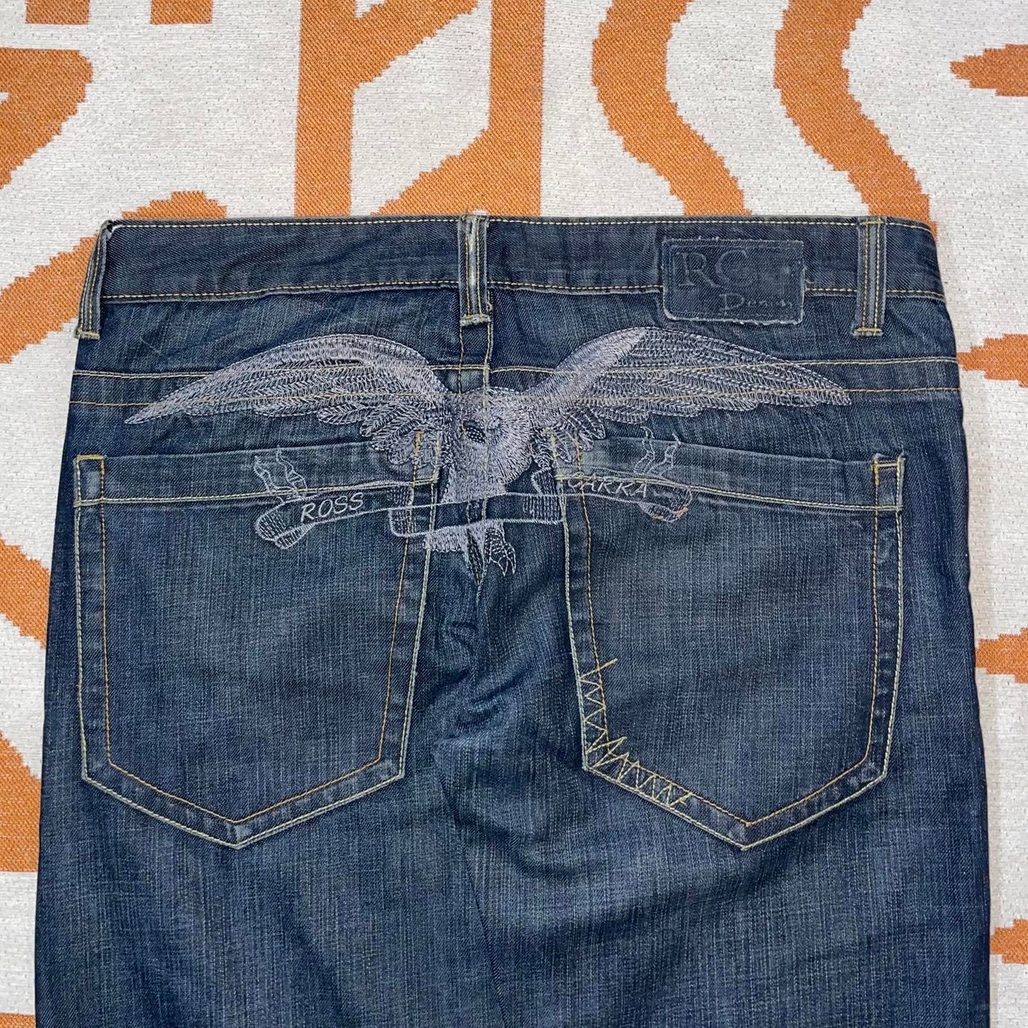 Ross Carra 90s Embroidered Owl Jeans 36x30