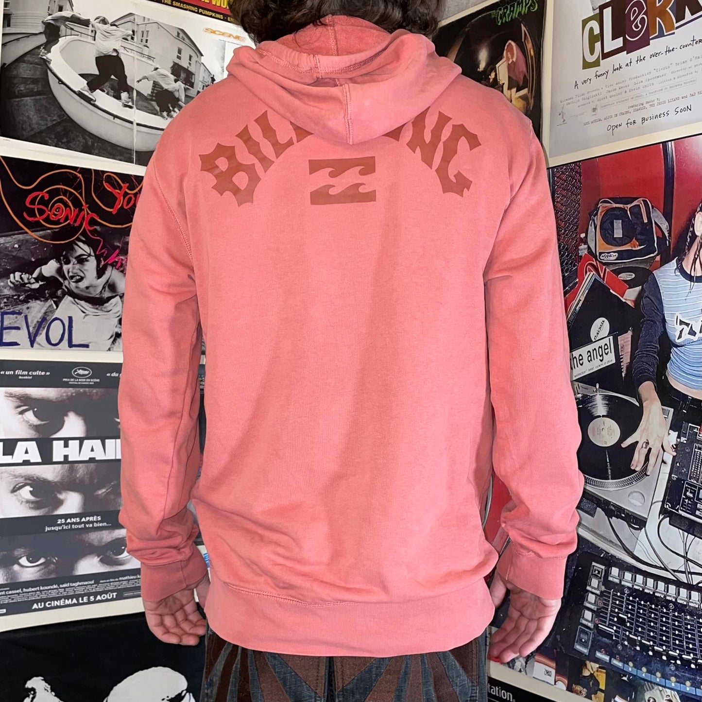 Billabong 10s Print Salmon Surf Hoodie L