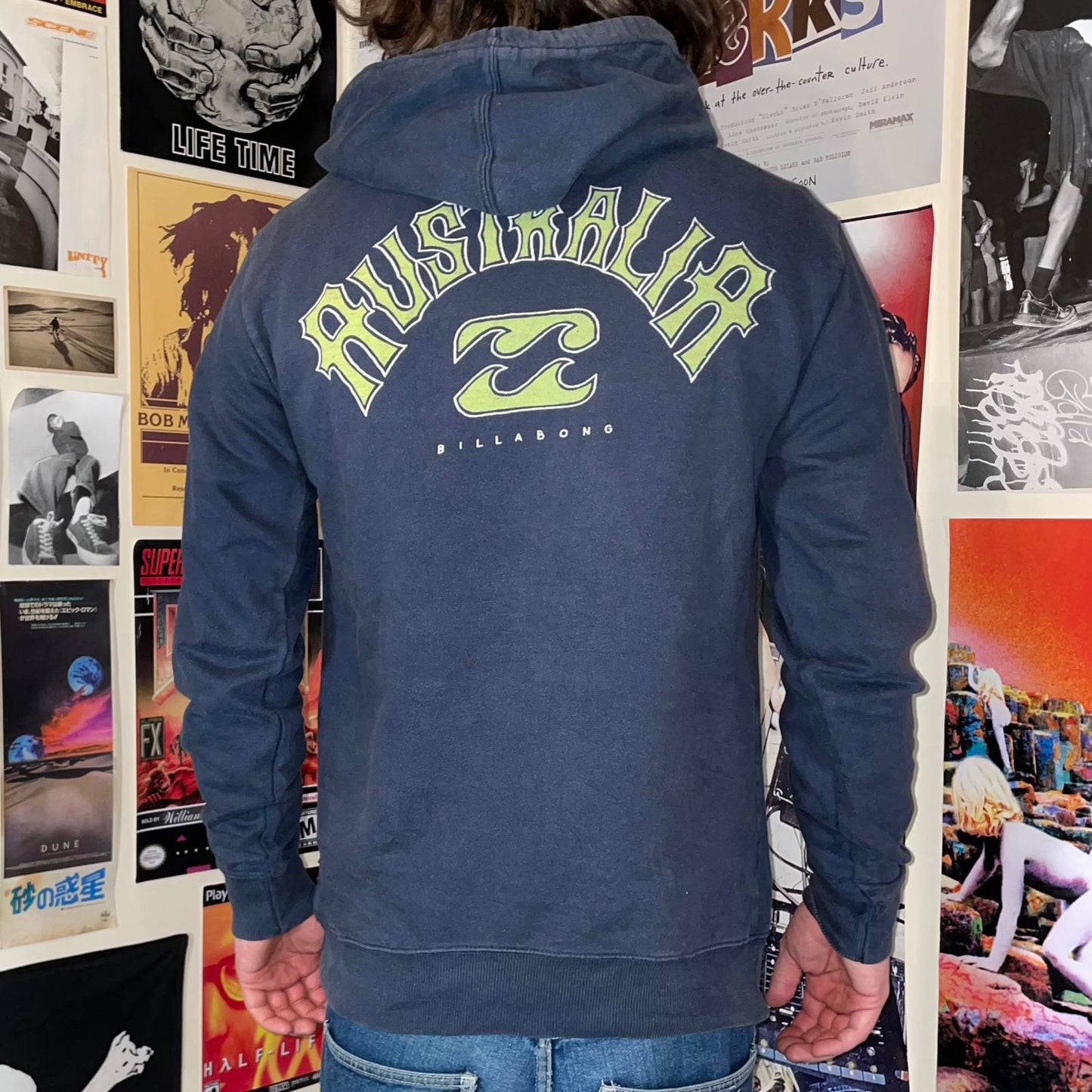 Billabong 00s Australia Surf Graphic Hoodie M