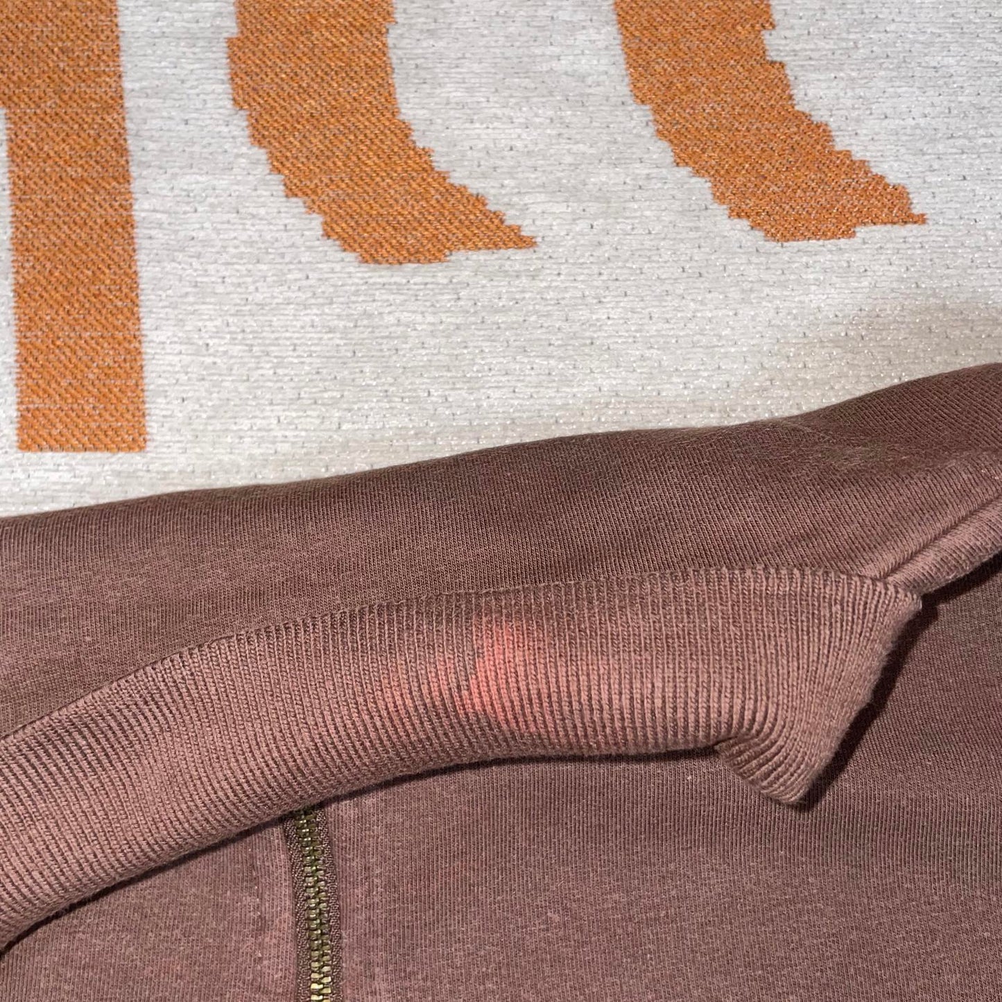 Karl Kani 00s Embroidered Quarter-Zip Brown Sweatshirt S