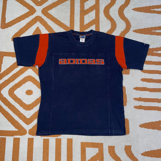 Adidas 90s Embroidered Panelled T-Shirt M
