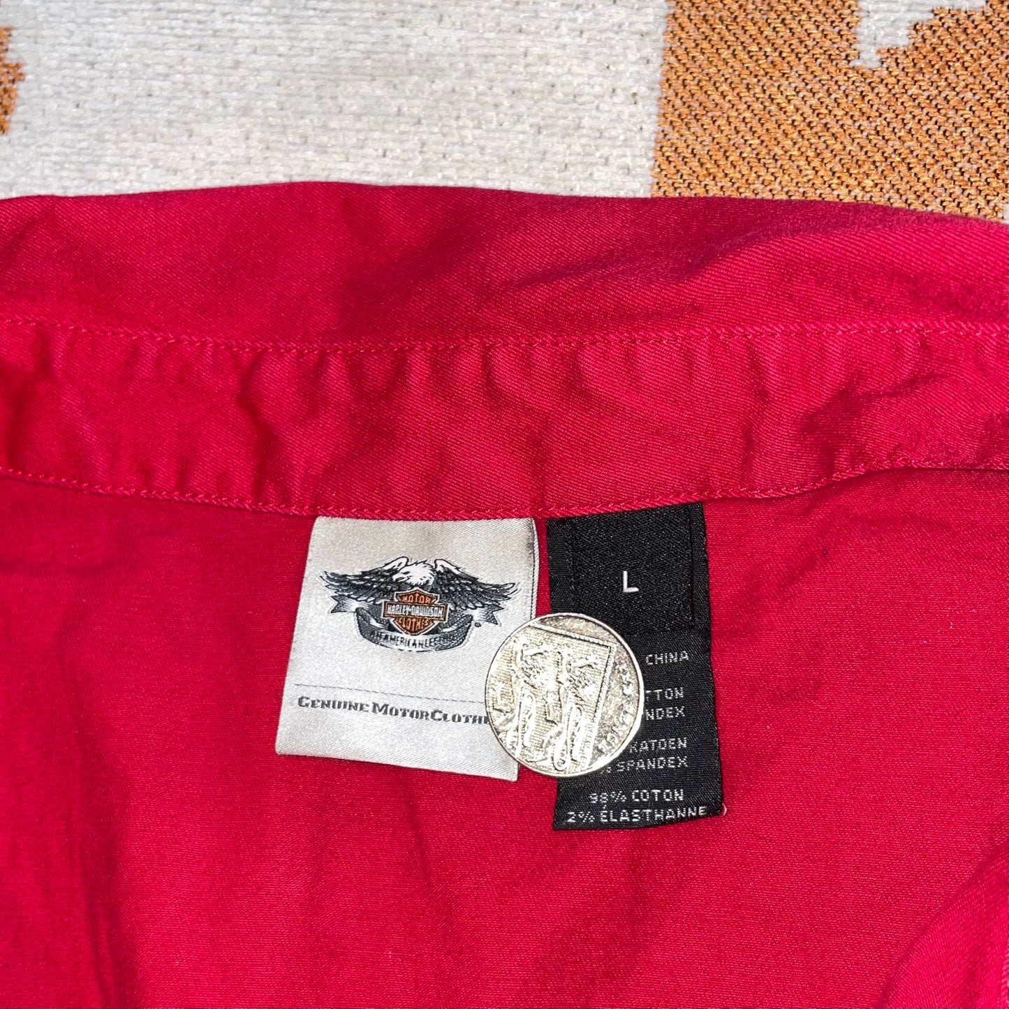 Harley Davidson 00s Embossed Gilet L/12