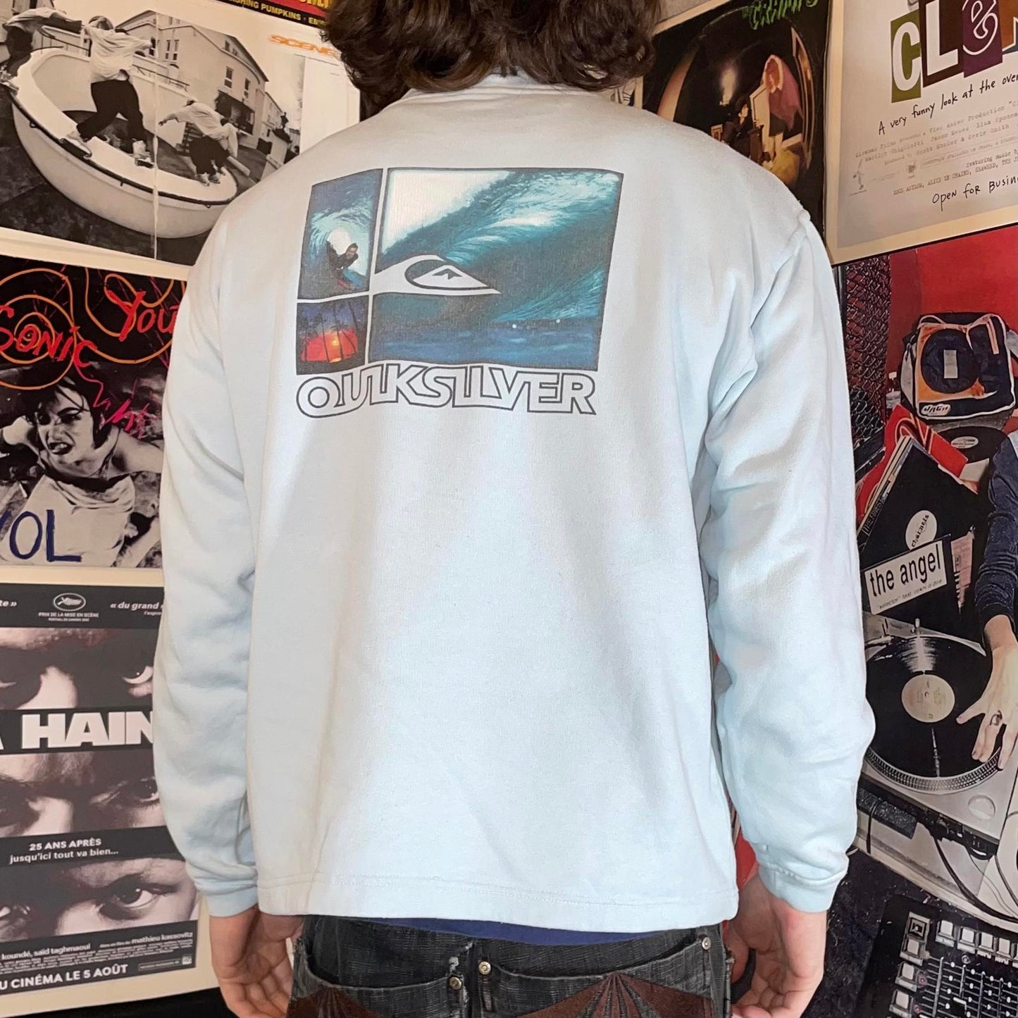 Quiksilver 90s Surf Print Sweatshirt 16/M