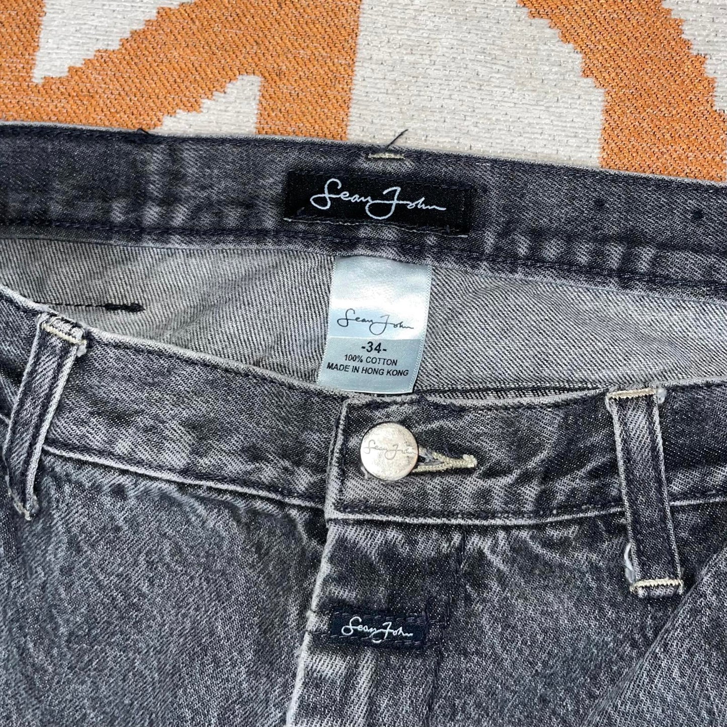 Sean John 00s Baggy Grey Denim Jeans 34x32