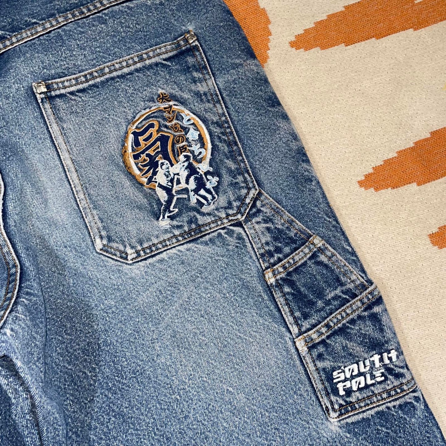 Southpole Embroidered ‘Sumo’ Denim Blue Jeans 34x32