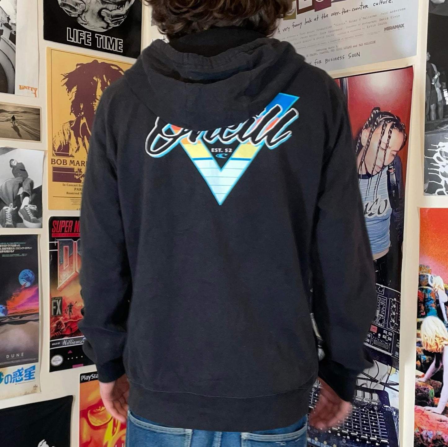 O’Neill 00s Zip Graphic Surf Hoodie M