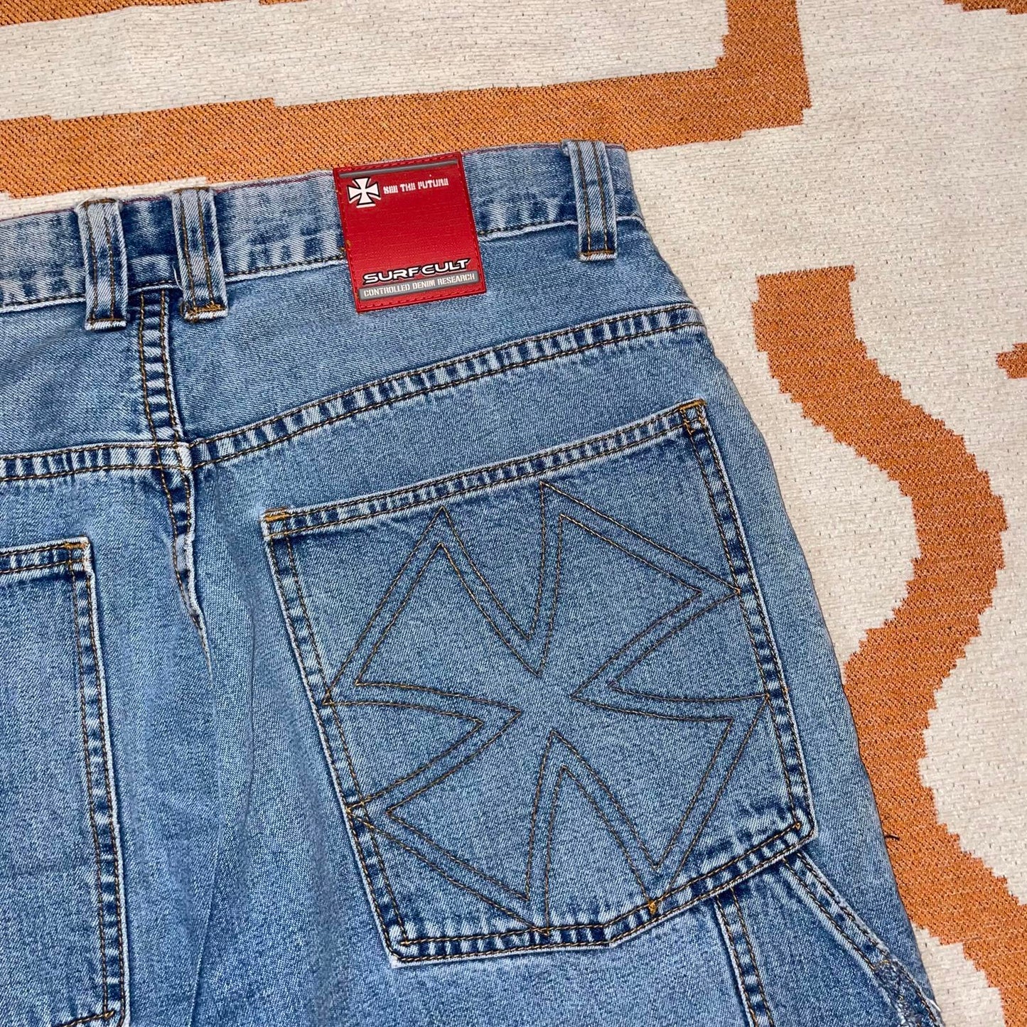 Surf Cult 90s Embroidered Baggy Cross Jeans 32x30
