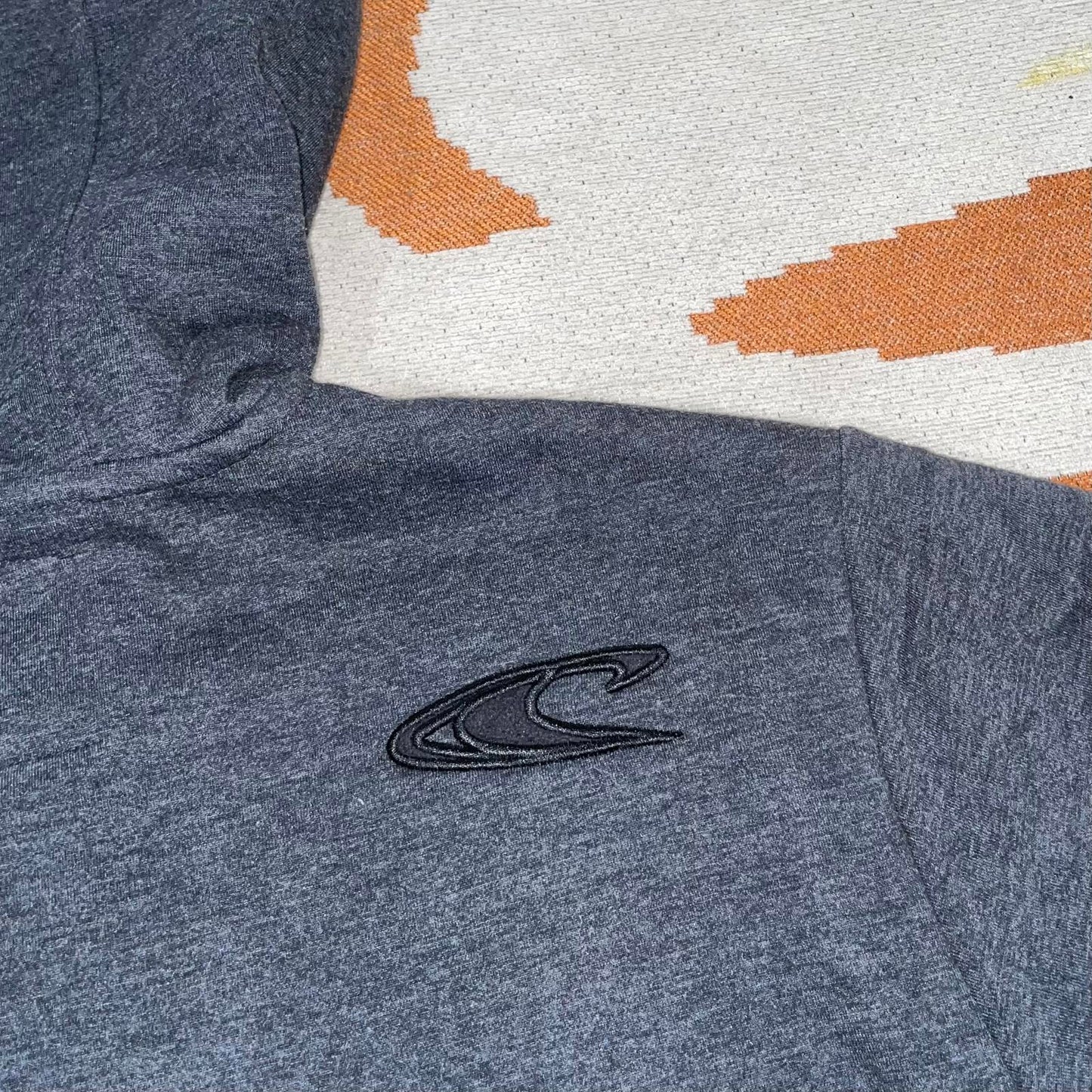 O’Neill 00s Embroidered Grey Surf Zip Hoodie M