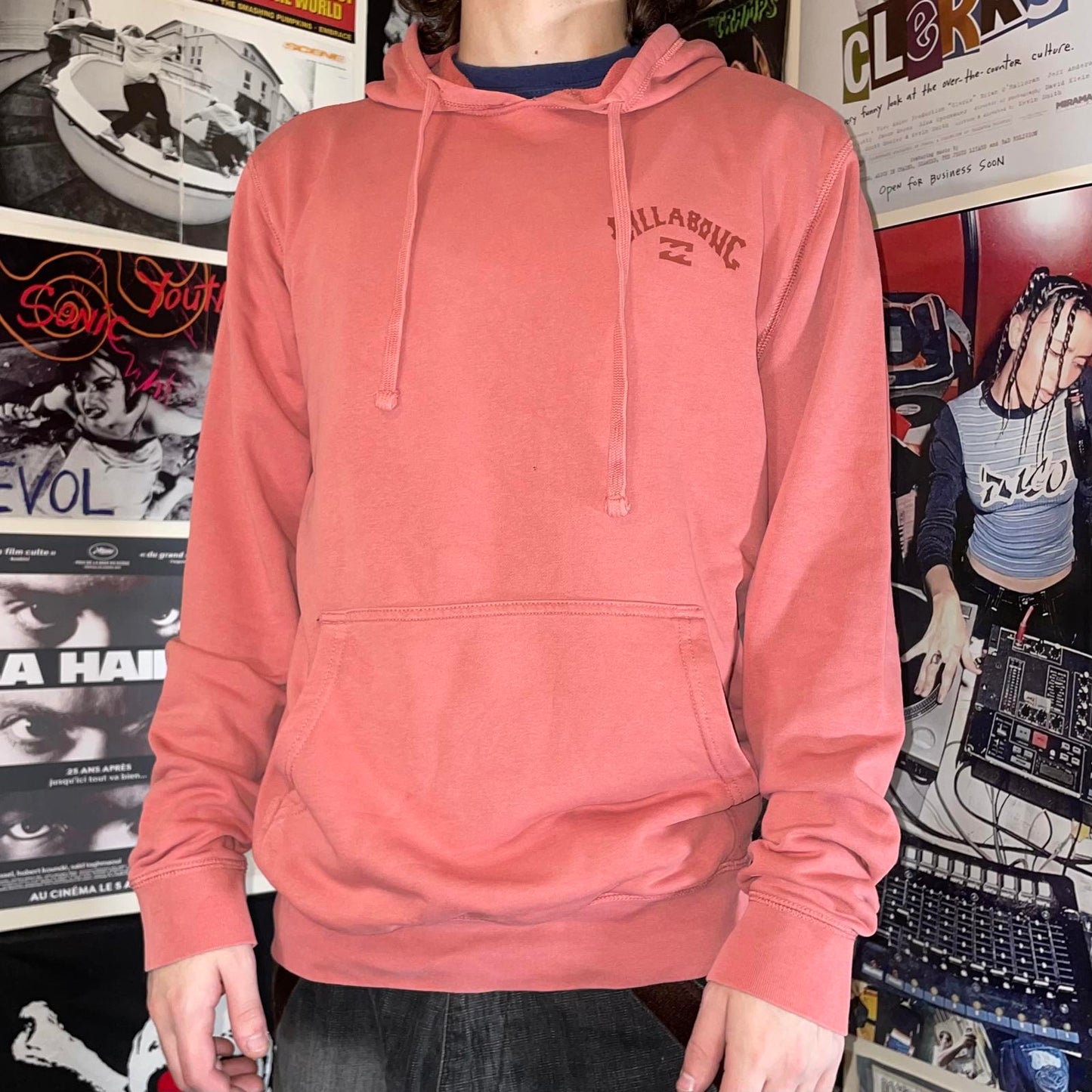 Billabong 10s Print Salmon Surf Hoodie L