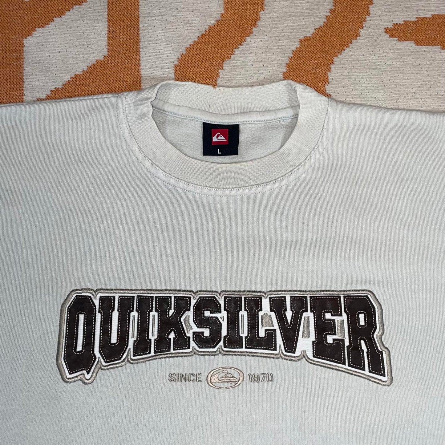 Quiksilver 90s Embroidered Cream Sweatshirt L