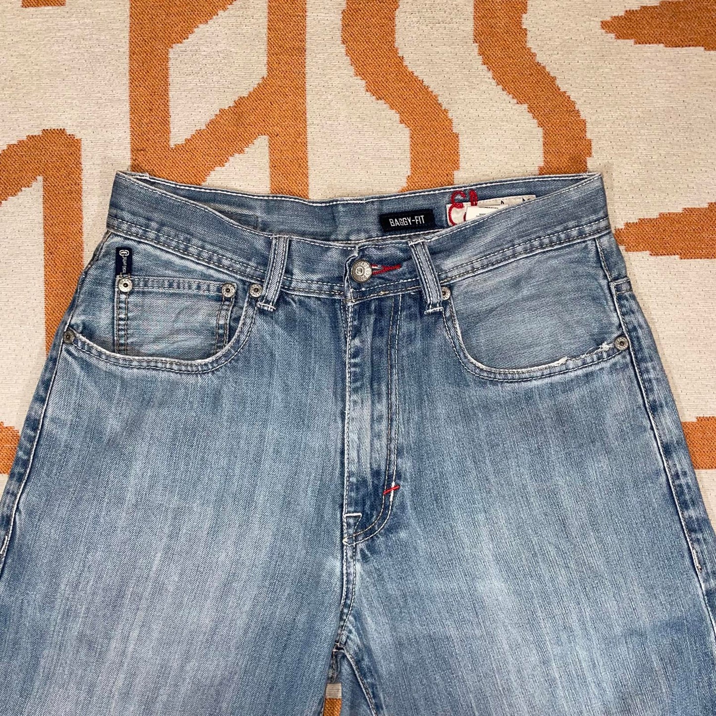 Ecko Unltd. 00s Embroidered Baggy Light Blue Denim Jeans 31x32